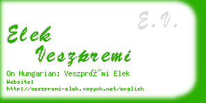 elek veszpremi business card